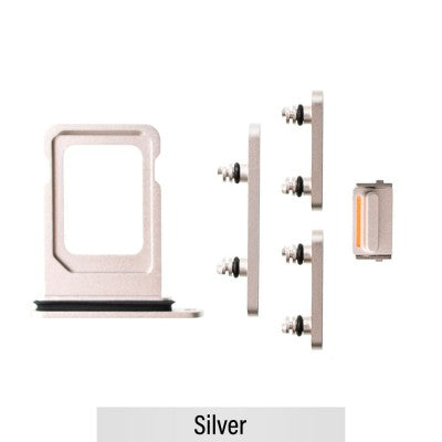SIM Card Tray and Side Button for iPhone 13-Silver SIM Card Tray and Side Button for iPhone 13-Silver